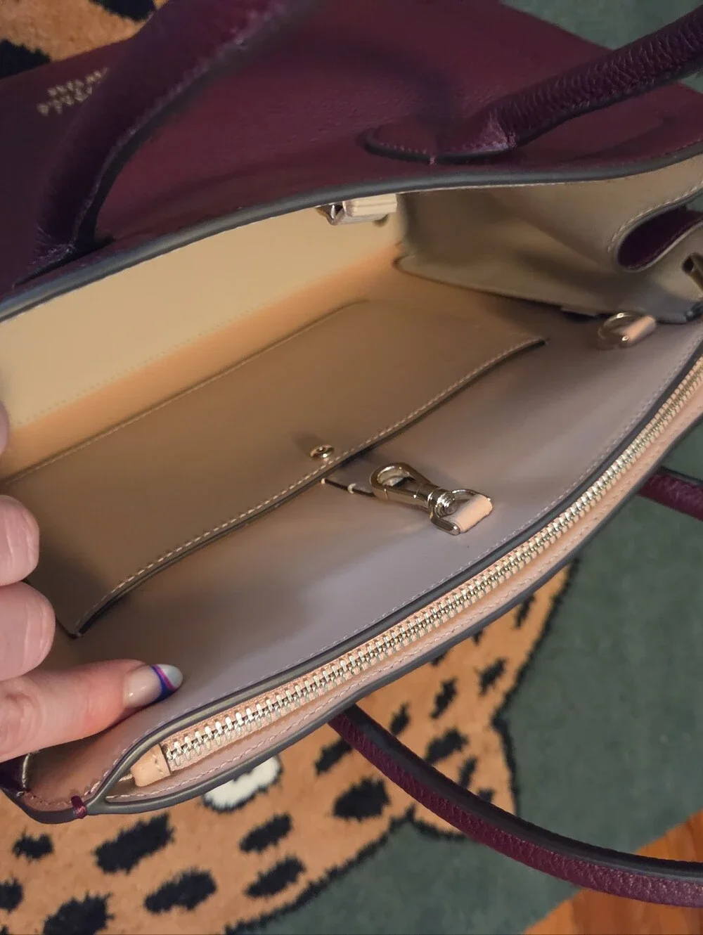 Kate Spade NEW YORK plum pebbled leather satchel Top Handle